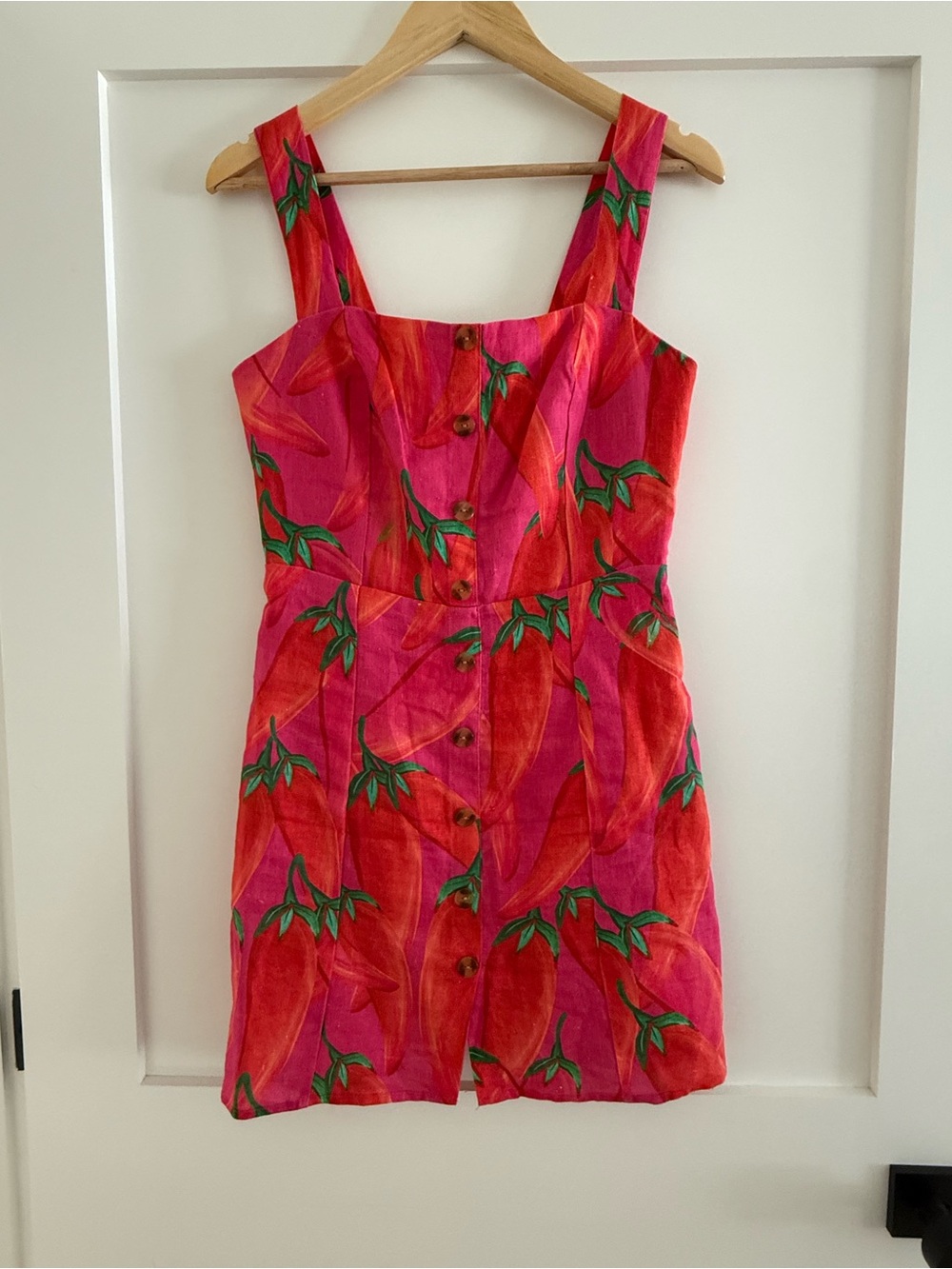 FARM Rio Bold Red & Pink Chili-Print Sundress